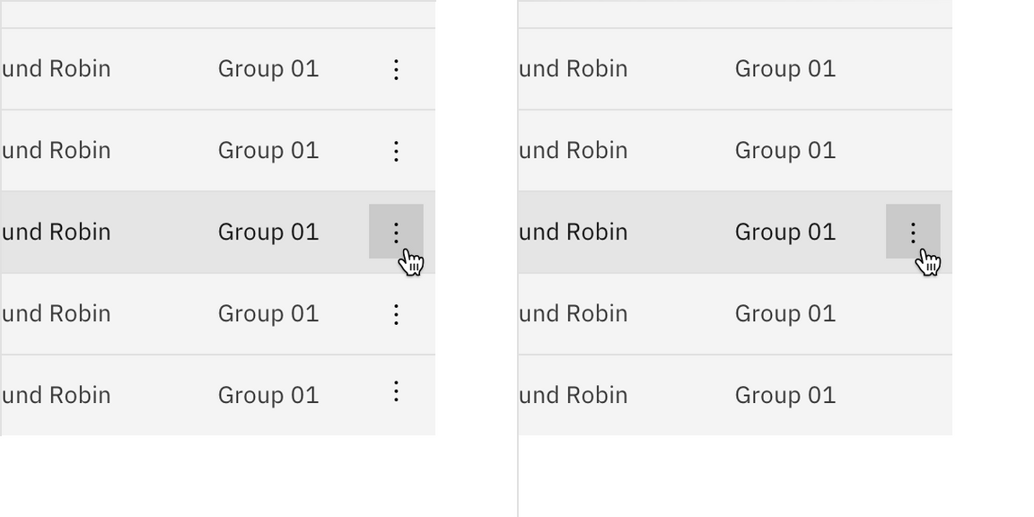 data table inline actions